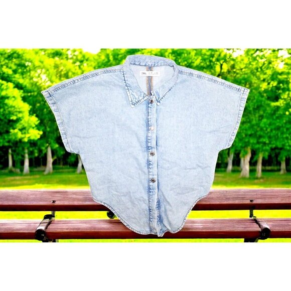 Zara Kids Cropped Jean Top Size 10-11 Yrs - Picture 2 of 8